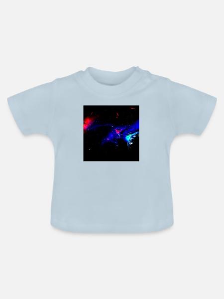 Weltraum Auto - Baby Bio-T-Shirt mit Rundhals - Hellblau