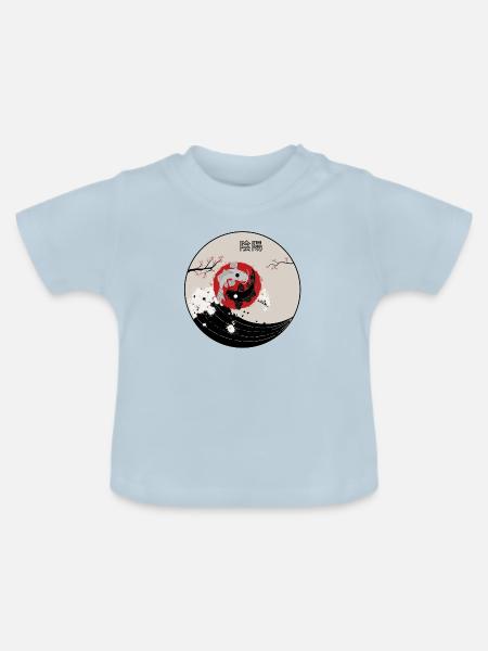 Yin und Yang - Baby Bio-T-Shirt mit Rundhals - Hellblau
