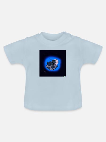 A dog in space - Baby Bio-T-Shirt mit Rundhals - Hellblau