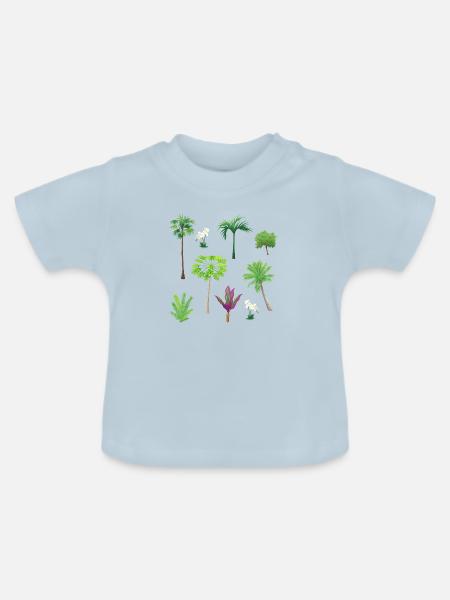 Asiatische Pflanzen Muster - Baby Bio-T-Shirt mit Rundhals - Hellblau
