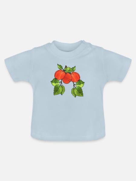 Äpfel - Baby Bio-T-Shirt mit Rundhals - Hellblau
