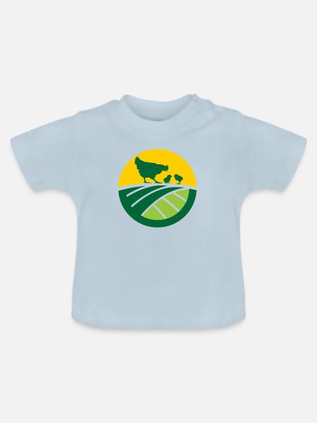 Poultry Fields - Baby Bio-T-Shirt mit Rundhals - Hellblau