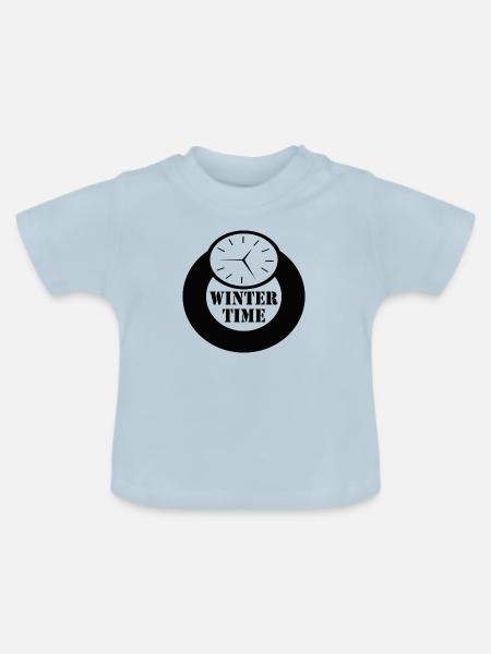 Winter Time - Baby Bio-T-Shirt mit Rundhals - Hellblau