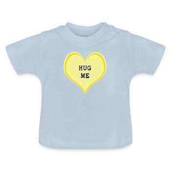 Hug me - Baby Organic T-Shirt with Round Neck - light blue - Front