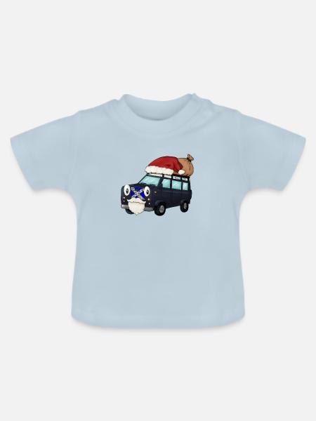 Weihnachts-Landy - Baby Bio-T-Shirt mit Rundhals - Hellblau