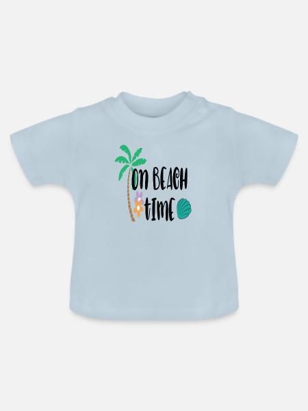 On Beach Time - Baby Bio-T-Shirt mit Rundhals - Hellblau