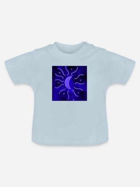 ELEKTRISCHER MANDALA MOND - Baby Bio-T-Shirt mit Rundhals - Hellblau