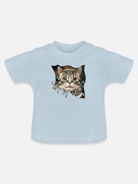 Space cat 7 - Baby Bio-T-Shirt mit Rundhals - Hellblau