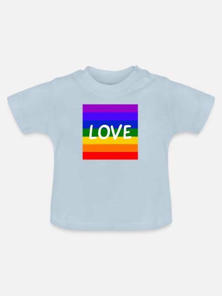 Liebe Regenbogen - Baby Bio-T-Shirt mit Rundhals - Hellblau