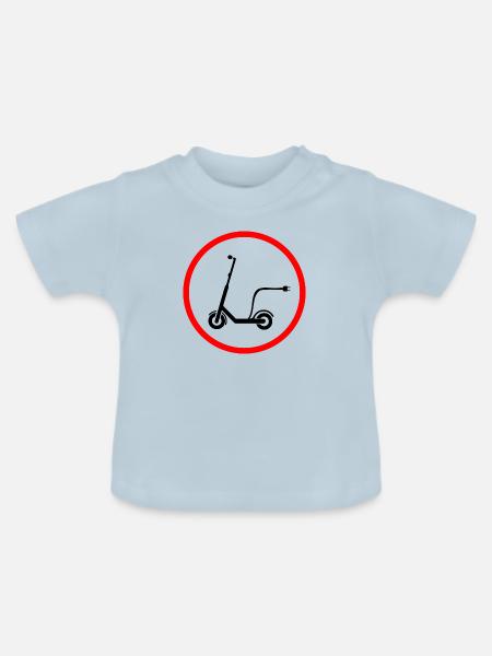E-Scooter E-Roller Scooter - Baby Bio-T-Shirt mit Rundhals - Hellblau