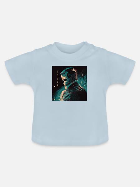 Roboterschädel - Baby Bio-T-Shirt mit Rundhals - Hellblau
