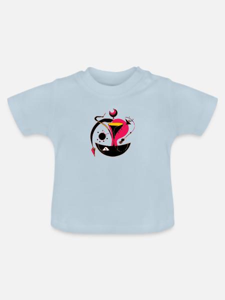 Retro-Design - Baby Bio-T-Shirt mit Rundhals - Hellblau