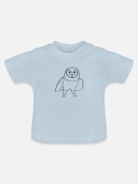 Die Eule Madame - Baby Bio-T-Shirt mit Rundhals - Hellblau