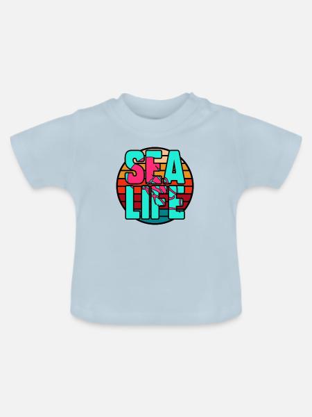 Leben im Meer - Baby Bio-T-Shirt mit Rundhals - Hellblau