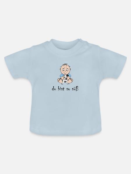 süßes Baby - Baby Bio-T-Shirt mit Rundhals - Hellblau