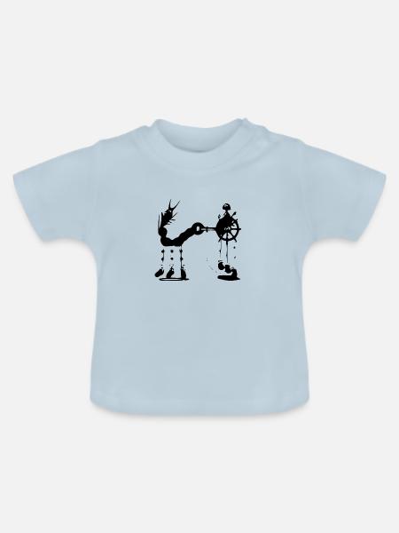 Der unwirkliche Panzer - Baby Bio-T-Shirt mit Rundhals - Hellblau