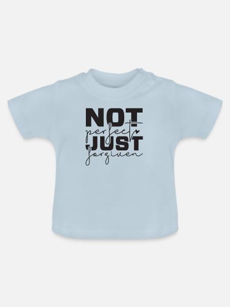 Not perfect just forgiven - Baby Bio-T-Shirt mit Rundhals - Hellblau