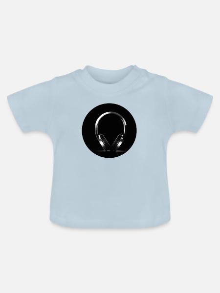 Schwarzer Helm - Baby Bio-T-Shirt mit Rundhals - Hellblau