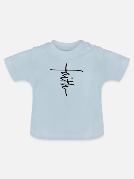 Faith - Baby Bio-T-Shirt mit Rundhals - Hellblau