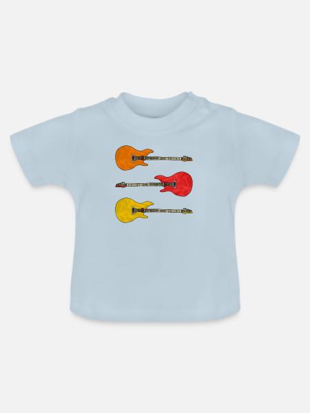 Gitarren - Baby Bio-T-Shirt mit Rundhals - Hellblau