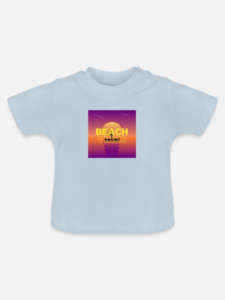 Beach 3 - Baby Bio-T-Shirt mit Rundhals - Hellblau