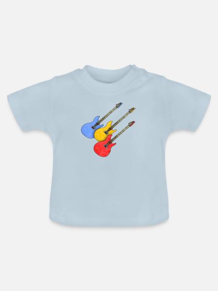Gitarren - Baby Bio-T-Shirt mit Rundhals - Hellblau