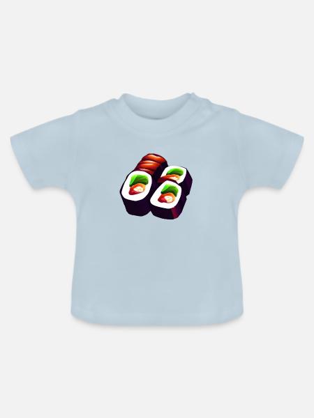 Sushi - Baby Bio-T-Shirt mit Rundhals - Hellblau