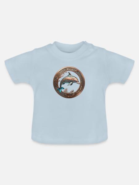 The Bronze Dolphin - Baby Bio-T-Shirt mit Rundhals - Hellblau