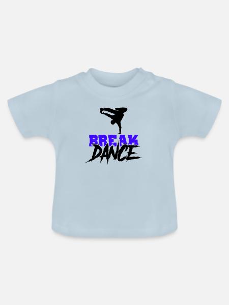 break dance - Baby Bio-T-Shirt mit Rundhals - Hellblau