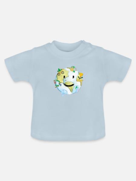 Save The Planet - Baby Bio-T-Shirt mit Rundhals - Hellblau