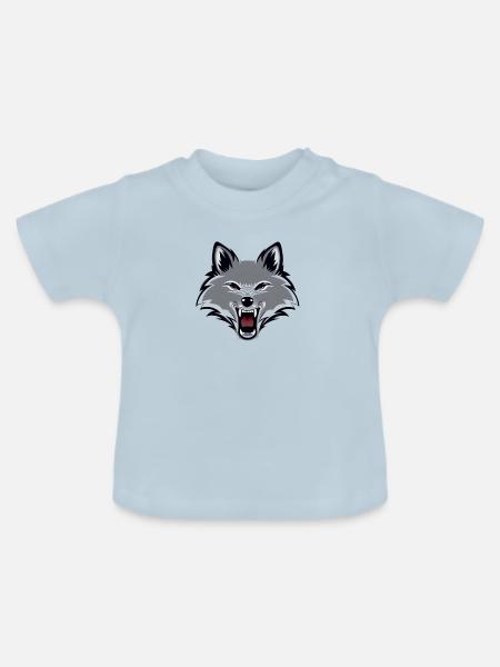 Wolf - Baby Bio-T-Shirt mit Rundhals - Hellblau