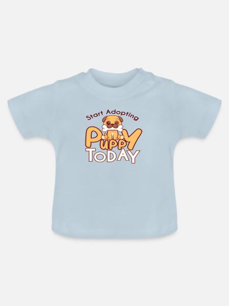 Start Adopting Puppy today - Baby Bio-T-Shirt mit Rundhals - Hellblau
