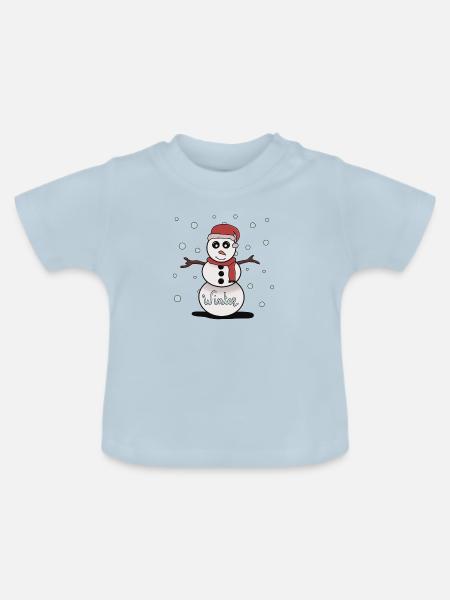 Winter - Baby Bio-T-Shirt mit Rundhals - Hellblau