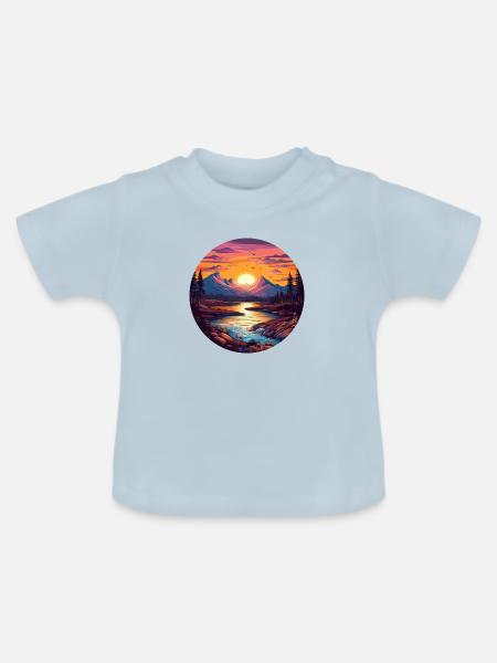Die Reise des Flusses - Baby Bio-T-Shirt mit Rundhals - Hellblau