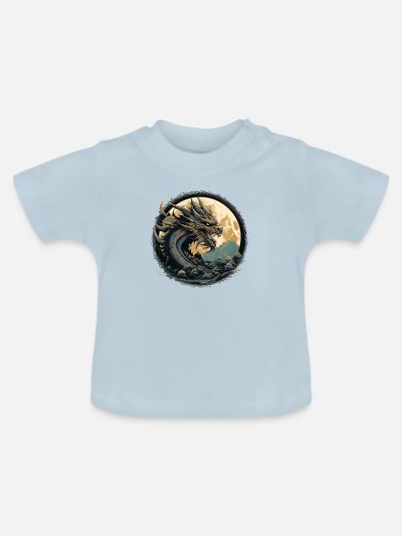 Uralter Drache - Baby Bio-T-Shirt mit Rundhals - Hellblau