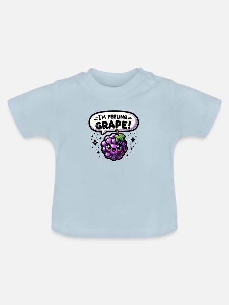 I'm feeling Grape! - Baby Bio-T-Shirt mit Rundhals - Hellblau