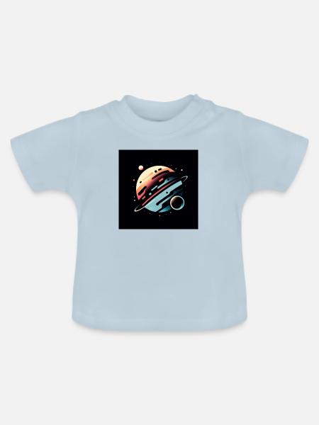 Kosmische Eleganz - Baby Bio-T-Shirt mit Rundhals - Hellblau