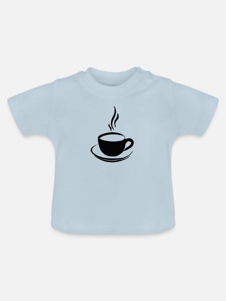Kaffeepause - Baby Bio-T-Shirt mit Rundhals - Hellblau