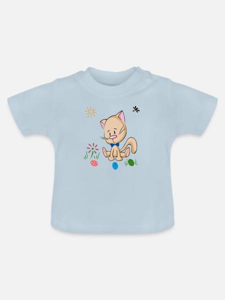 Osterfest Ostereier - Baby Bio-T-Shirt mit Rundhals - Hellblau