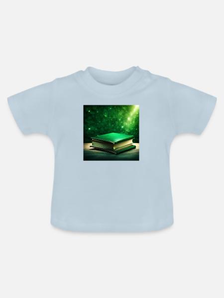 Beleuchtetes Smaragdbuch - Baby Bio-T-Shirt mit Rundhals - Hellblau