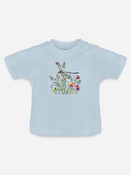 Libelle - Baby Bio-T-Shirt mit Rundhals - Hellblau