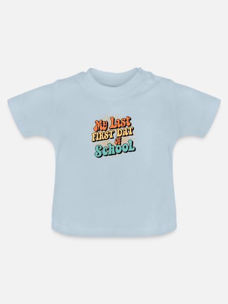 zurück in die Schule - Baby Bio-T-Shirt mit Rundhals - Hellblau