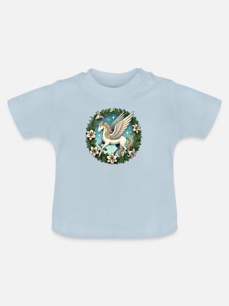 Pegasus Einhorn - Baby Bio-T-Shirt mit Rundhals - Hellblau