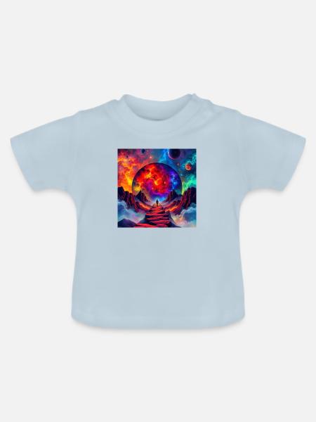 Ende der Welt - Baby Bio-T-Shirt mit Rundhals - Hellblau