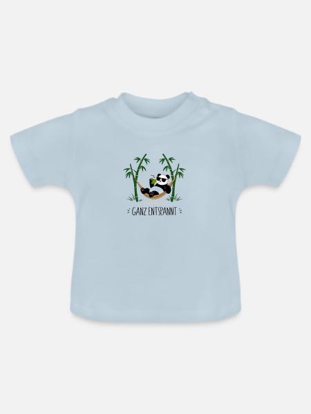 Ganz entspannt - Panda - Baby Bio-T-Shirt mit Rundhals - Hellblau