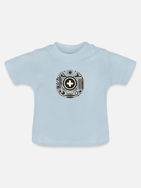Elemente Frei mit Schweizerkreuz - Baby Bio-T-Shirt mit Rundhals - Hellblau