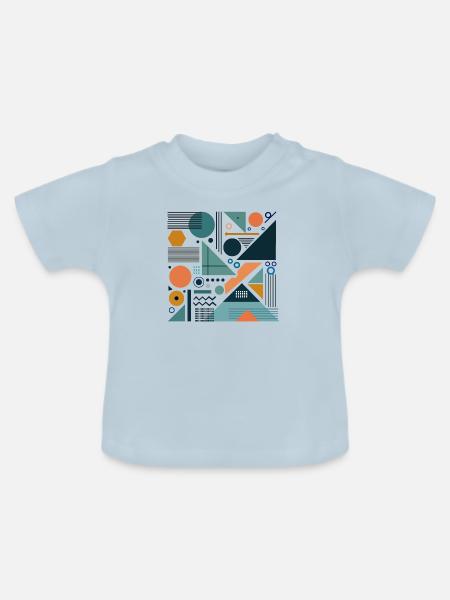Geometrische Abstraktionen - Baby Bio-T-Shirt mit Rundhals - Hellblau