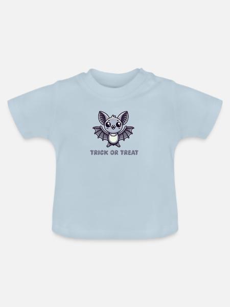 Fledermaus Comic - Baby Bio-T-Shirt mit Rundhals - Hellblau