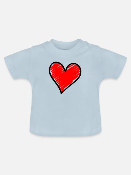 herz - Baby Bio-T-Shirt mit Rundhals - Hellblau