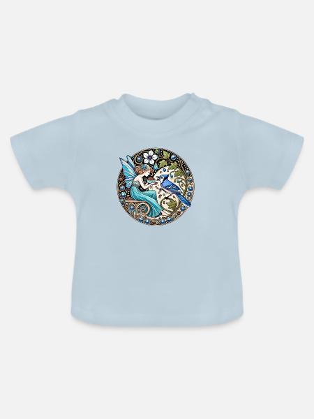 Blauhäher Fee - Baby Bio-T-Shirt mit Rundhals - Hellblau